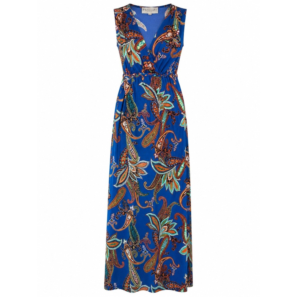 Philosophy Republic Clothing‎ Blue Paisley Floral Sleeveless Maxi Dress Small